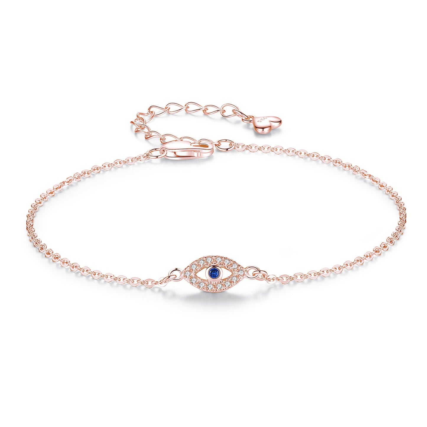 Evil Eye Pulsera de Oro - Pulsera de eslabones con colgante de Ojo Maligno
