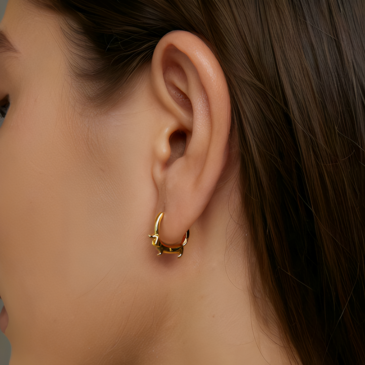 Aretes de dama con colgante de dachshund