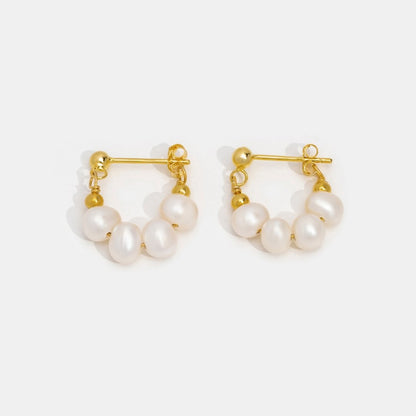 Yowe – Aretes de Perla de Brillo Dorado