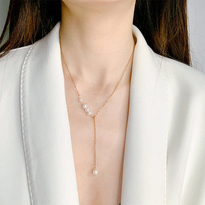 Collar de Perlas de Agua - Collar de Perlas en Capas