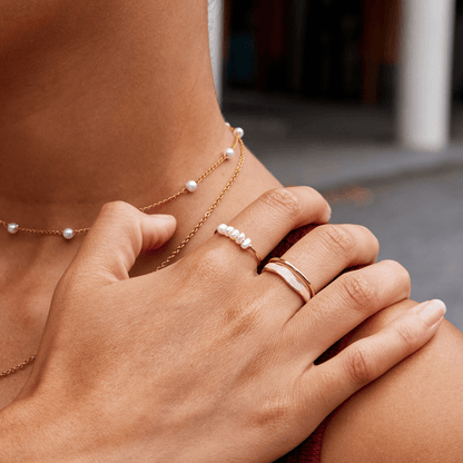 Maelia – Anillo Clásico de Perla de Agua Dulce