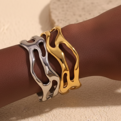 Millie – Pulsera Irregular de Acero Minimalista