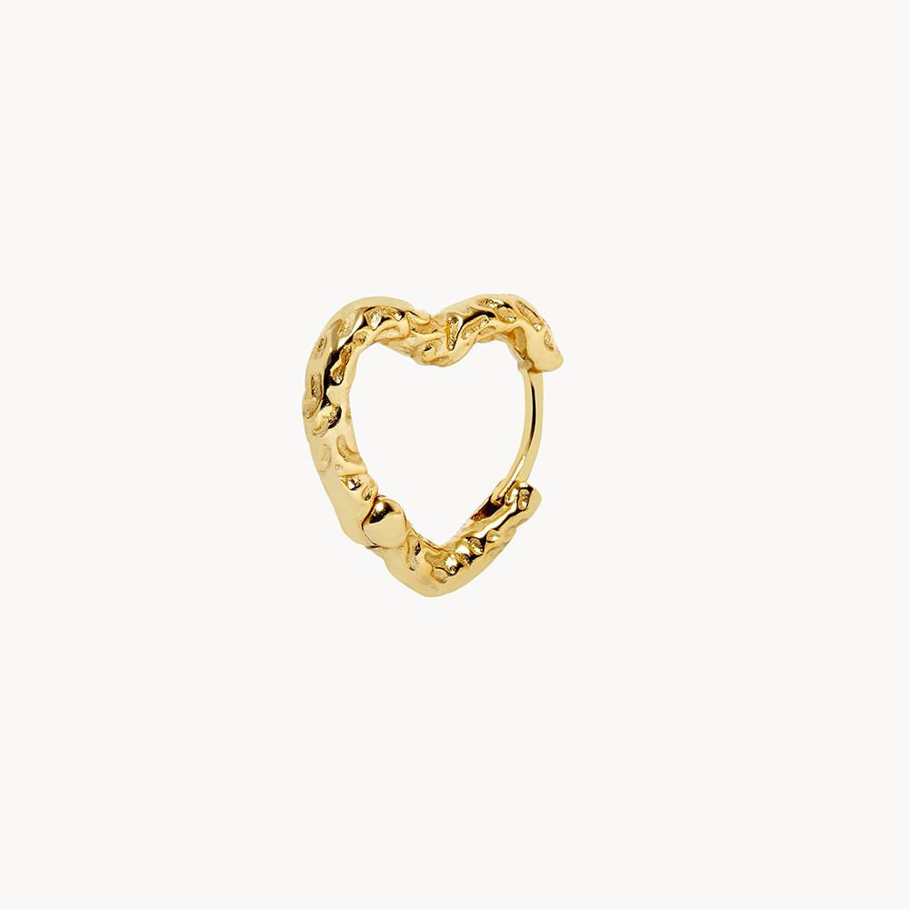 Damas Corazones-Creolen con Textura Irregular y Forma Orgánica