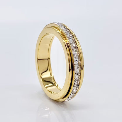Alessia – Anillo Fidget Giratorio de Declaración de Cristal