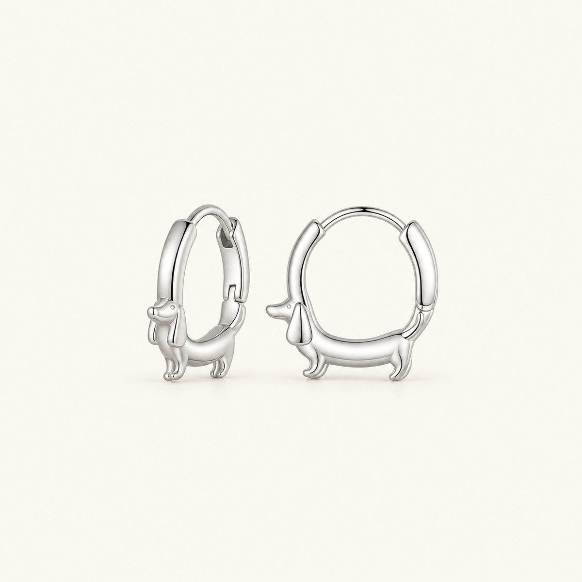 Aretes de dama con colgante de dachshund