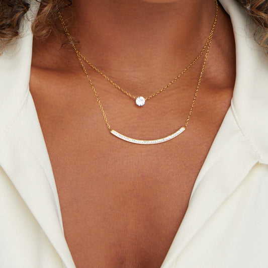 Kara – Collar en Capas con Cristales Delicados