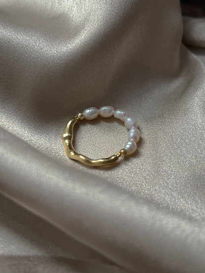 Jane - Anillo Dualidad Oro y Perlas