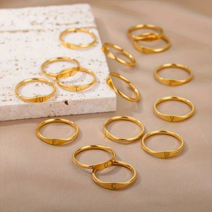 Anillo Minimalista - Anillo Minimalista con Inicial Grabada