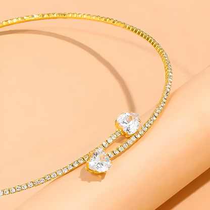 Olli – Collar Choker Corazón Abierto en Diamantes