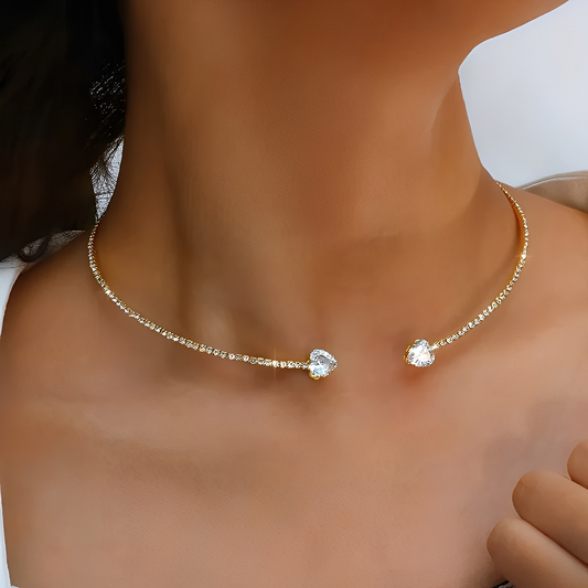 Olli – Collar Choker Corazón Abierto en Diamantes