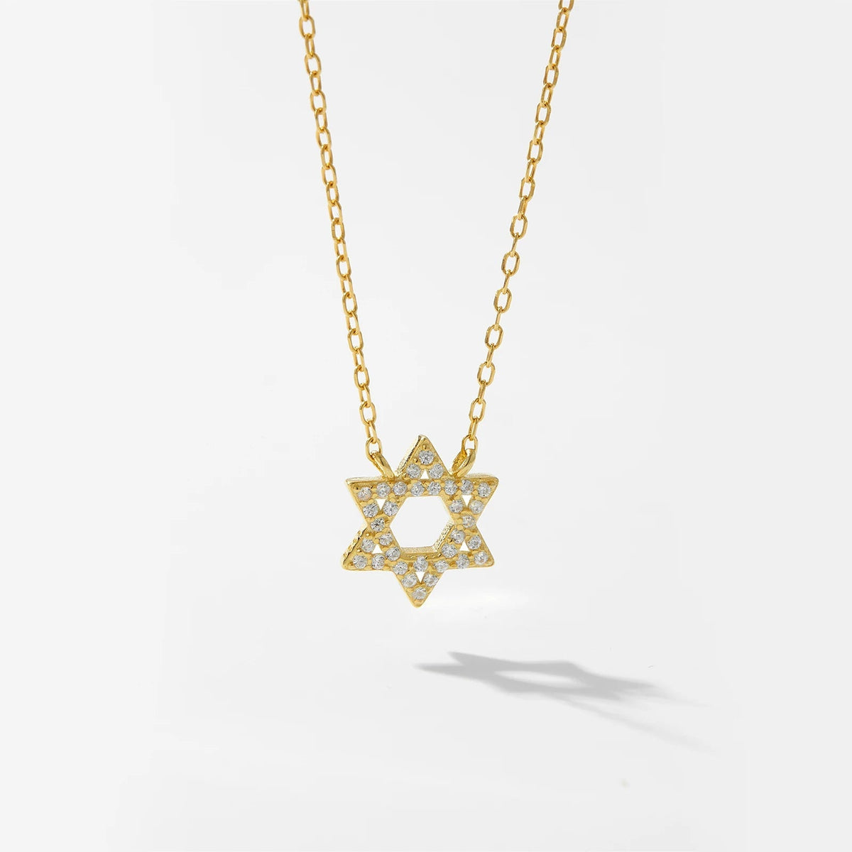 Collar de Estrella para Mujeres con Colgante de Seis Puntas y Acentos de Piedra