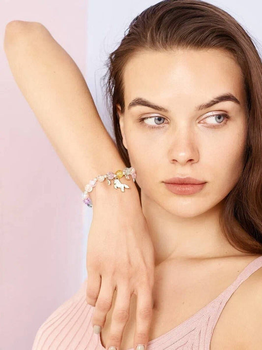 Dreamy - Pulsera de Perlas con Colgante de Unicornio