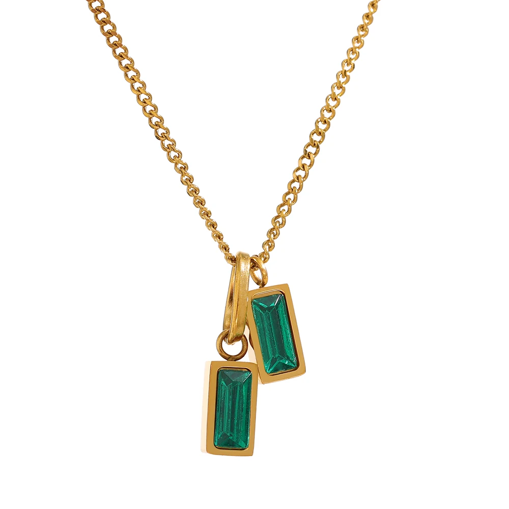 Kreselle – Colgante Doble Verde con Toque de Lujo Sutil