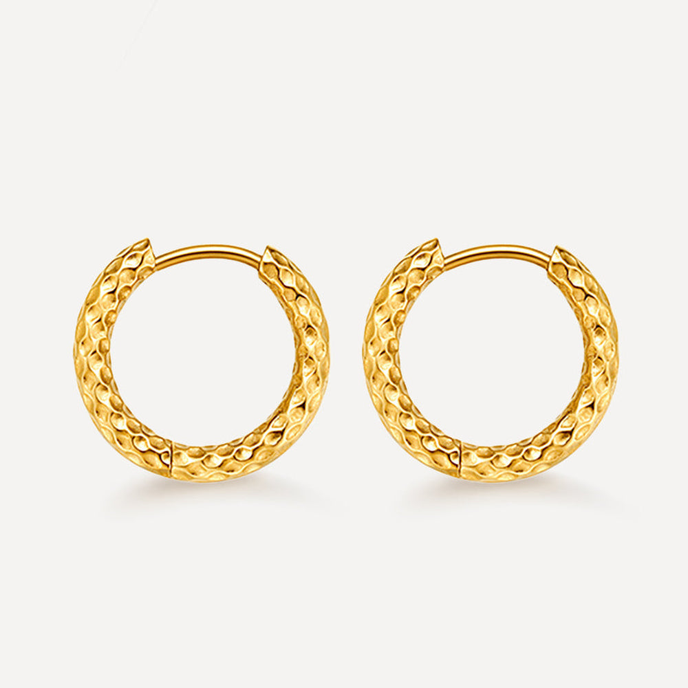 Aretes de Dama con Superficie Texturizada y Diseño Redondo