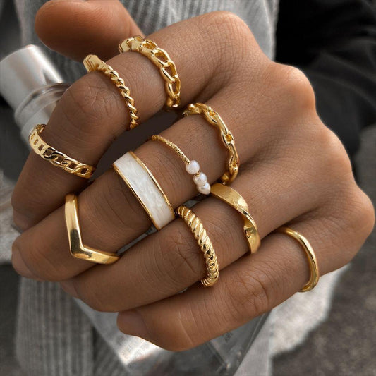 10 Piezas Anillos de Moda - Anillos de Mezcla y Combina Tendencia