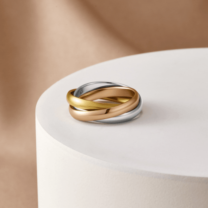 Elena – Bague Triple Anneau Tres Tons Elegante