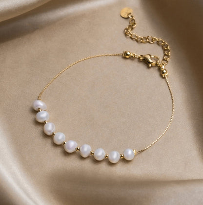 Saphira – Pulsera de Perlas Nacaradas Brillantes