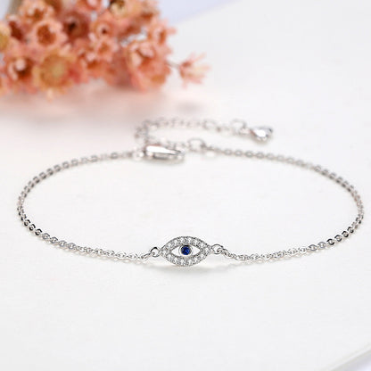 Evil Eye Pulsera de Oro - Pulsera de eslabones con colgante de Ojo Maligno