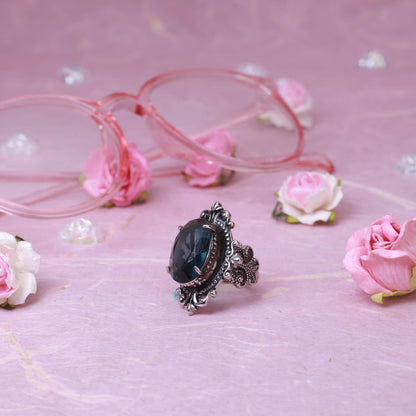 Ysoria – Anillo Pavo Real en Zafiro Azul Vintage