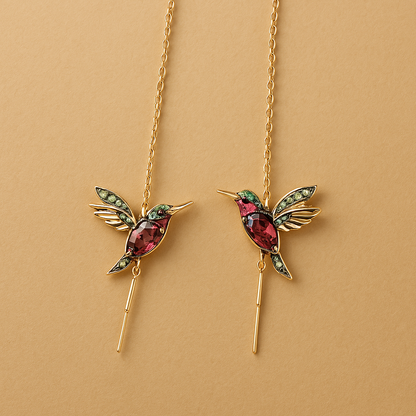 Elayne – Pendientes de Colibrí con Esmalte y Circonitas