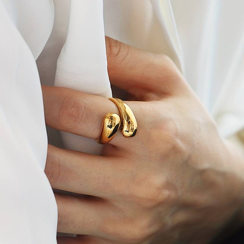 Anillo gota de agua - Anillo envolvente minimalista