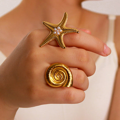 Shiela – Anillo Estrella de Mar Dorada