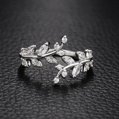 Anillo de Hoja de Rama - Anillo de Hoja de Árbol
