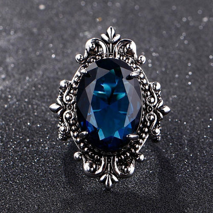 Ysoria – Anillo Pavo Real en Zafiro Azul Vintage