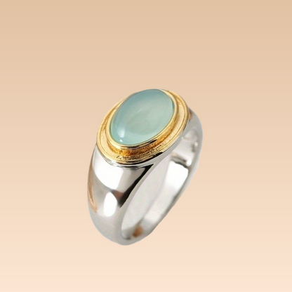Mira – Anillo Vintage en Piedra de Luna Verde