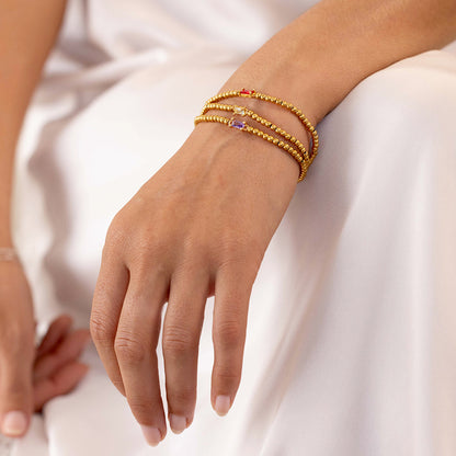 Aitana – Pulsera Dorada con Piedra Natal