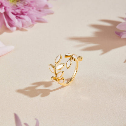 Ysolde – Anillo Hoja Dorada