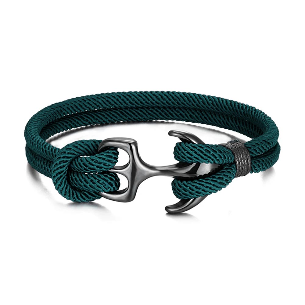 Pulsera Ancla Ajustable para Damas con Cordel Trenzado
