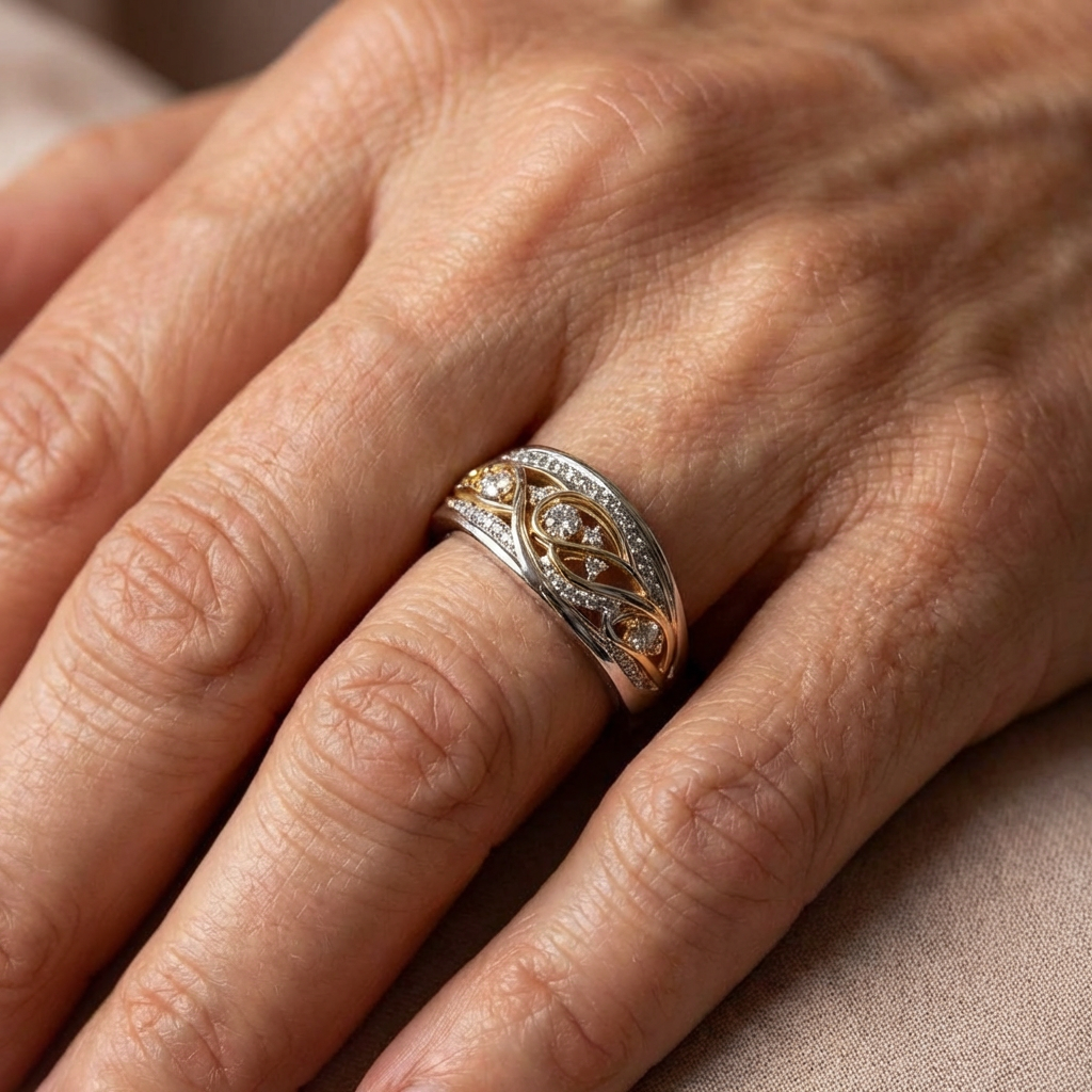 Anillo de Mujer con Diseño Hueco y Estructura Abierta