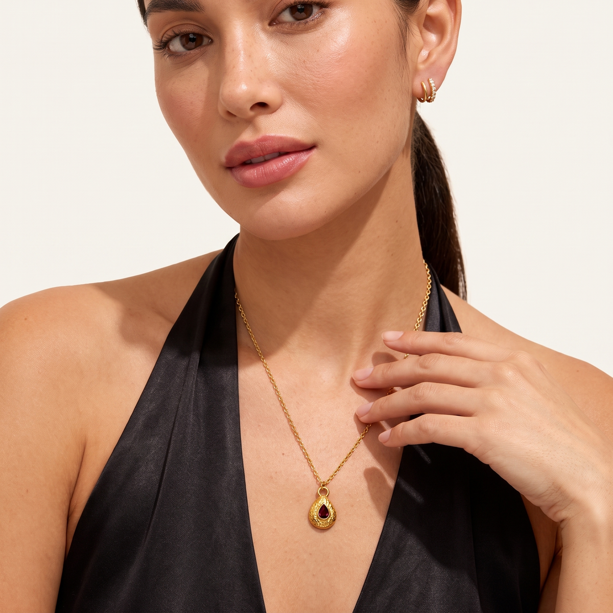Collar de Piedra Natal para Mujeres con Colgante en Forma de Gota