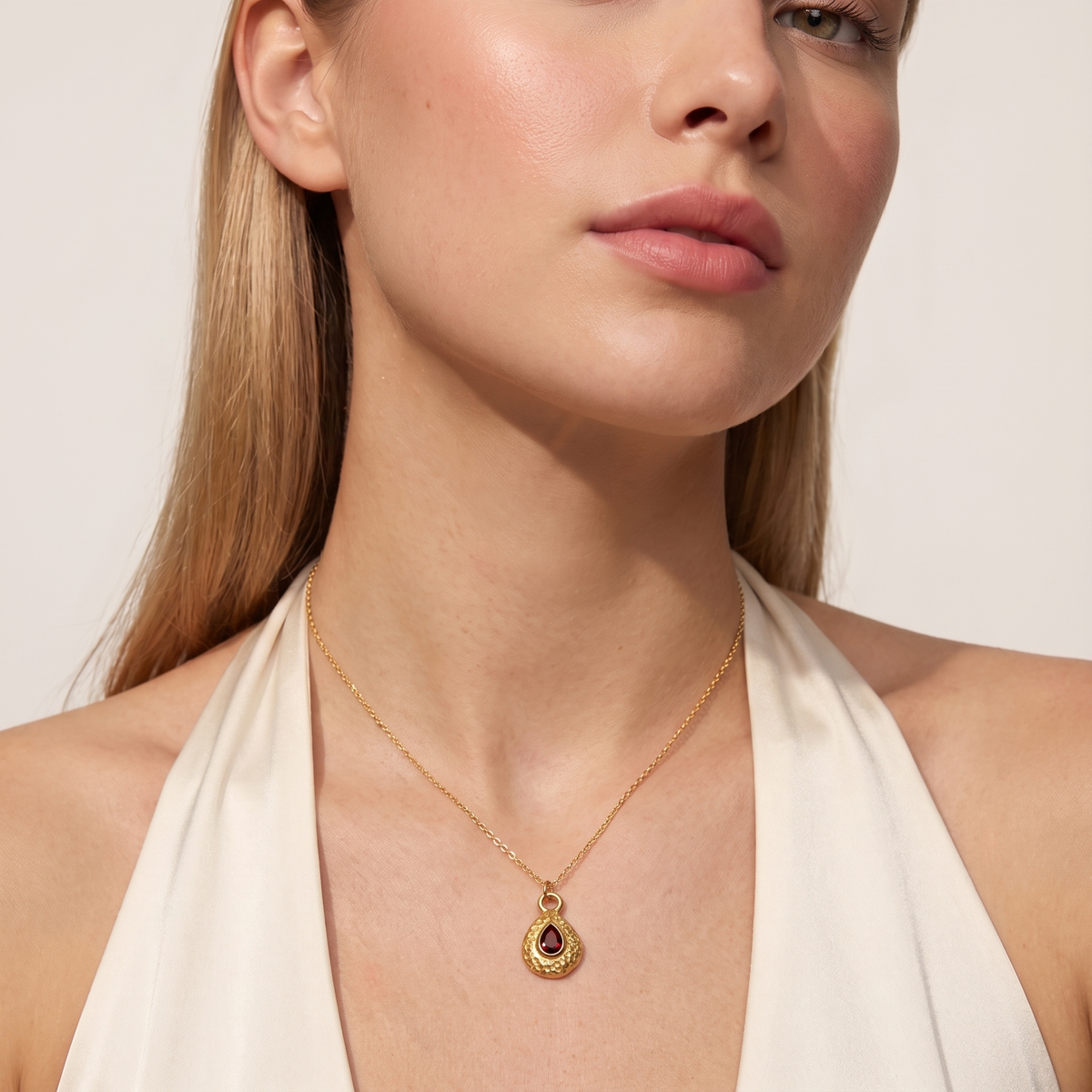 Collar de Piedra Natal para Mujeres con Colgante en Forma de Gota