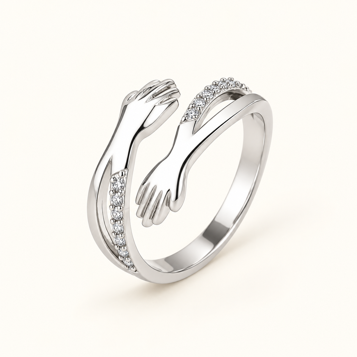 Anillo Hug Ajustable para Mujeres con Diseño de Abrazo