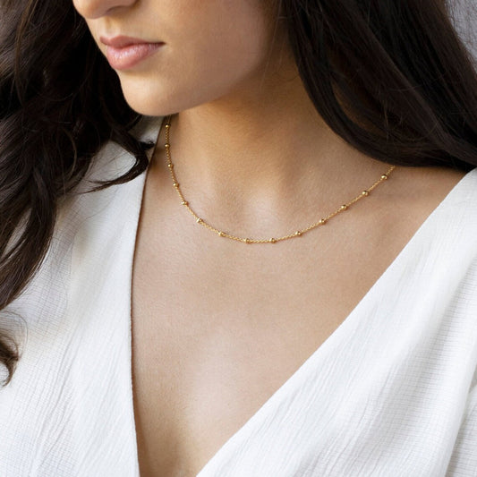 Collar Satélite - Cadena de lujo dorada