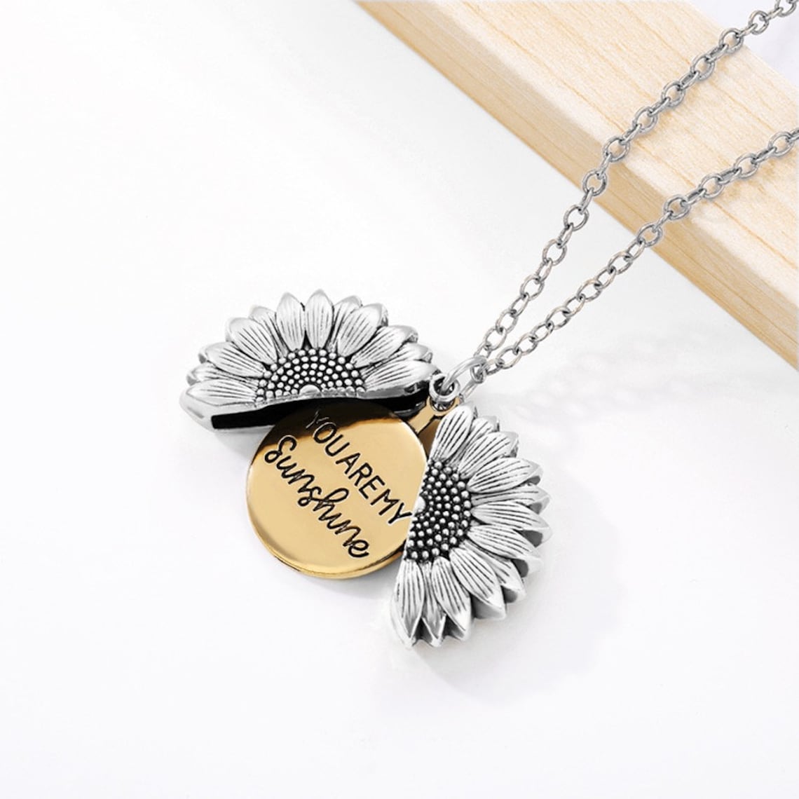 Eres mi sol - Collar con colgante de girasol