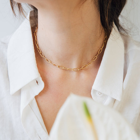 Collar de eslabones con clip - Collar de eslabones en capas