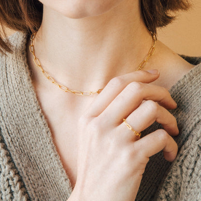 Collar de eslabones con clip - Collar de eslabones en capas