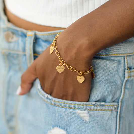 Collar de Corazón Personalizado - Pulsera de eslabones