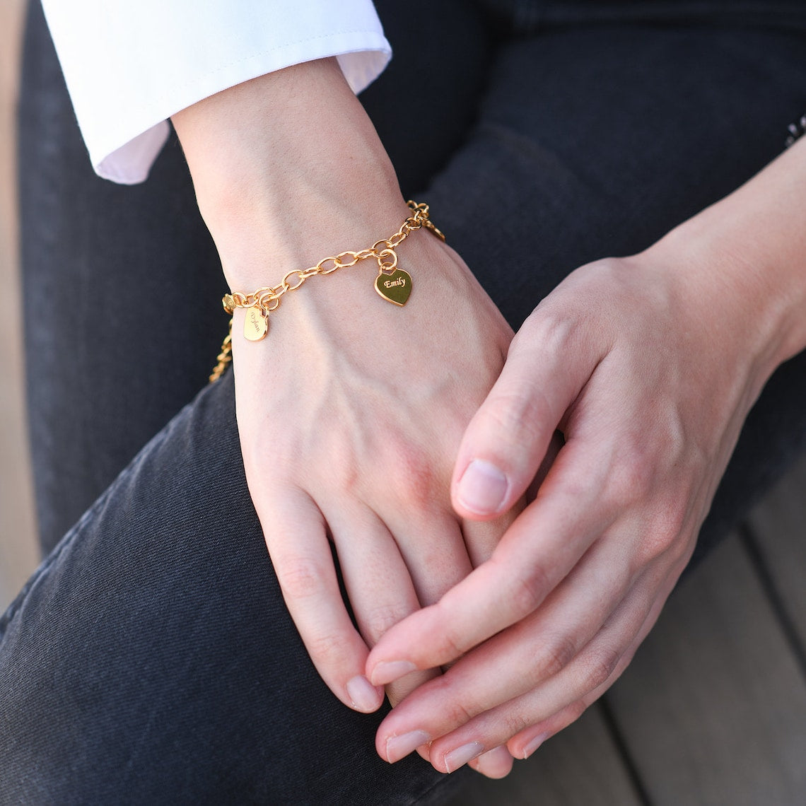 Collar de Corazón Personalizado - Pulsera de eslabones