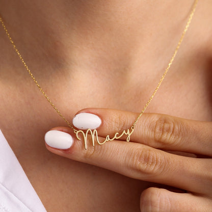Collar de Letra Frosted - Collar de Firma