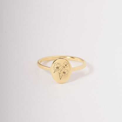 Anillo Flor de Nacimiento - Anillo Delicado Personalizado