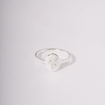 Anillo Flor de Nacimiento - Anillo Delicado Personalizado
