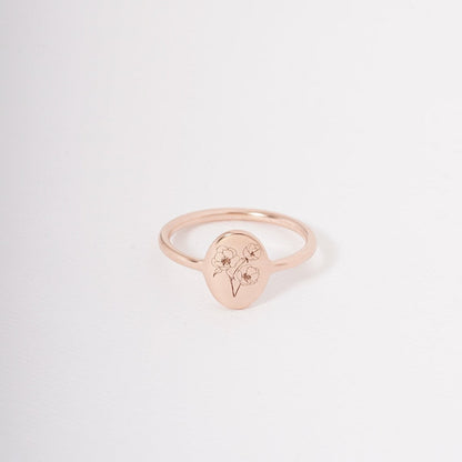 Anillo Flor de Nacimiento - Anillo Delicado Personalizado