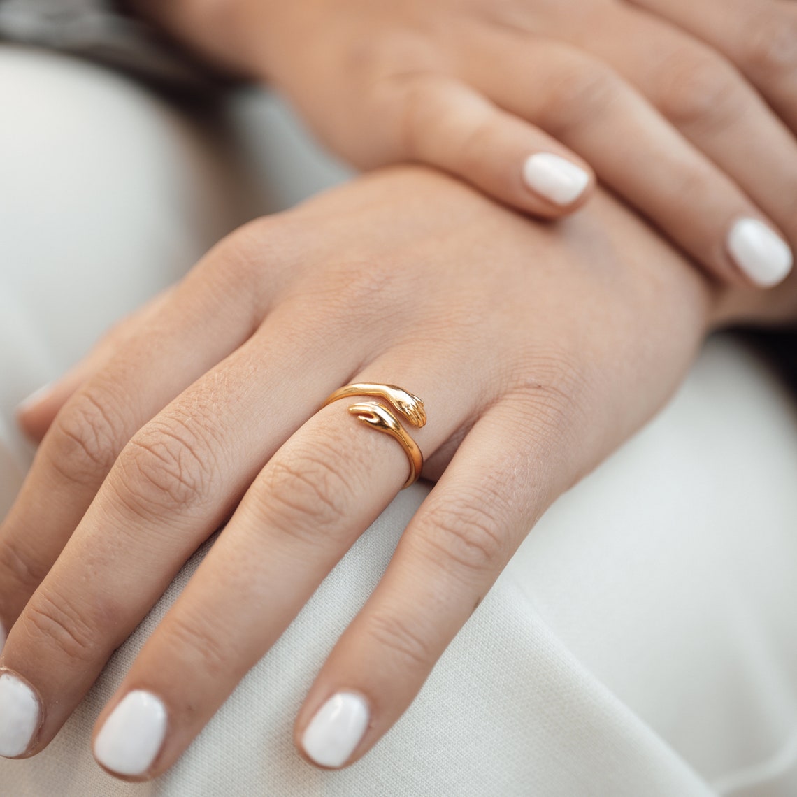 Anillo de Abrazo - Anillo de Mano de Abrazo