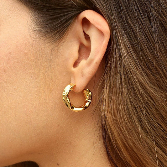 Pendientes de anillo de barril - Pendientes delicados
