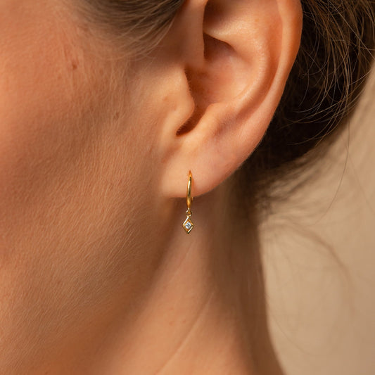 Pendientes colgantes - Pendientes delicados con diamantes
