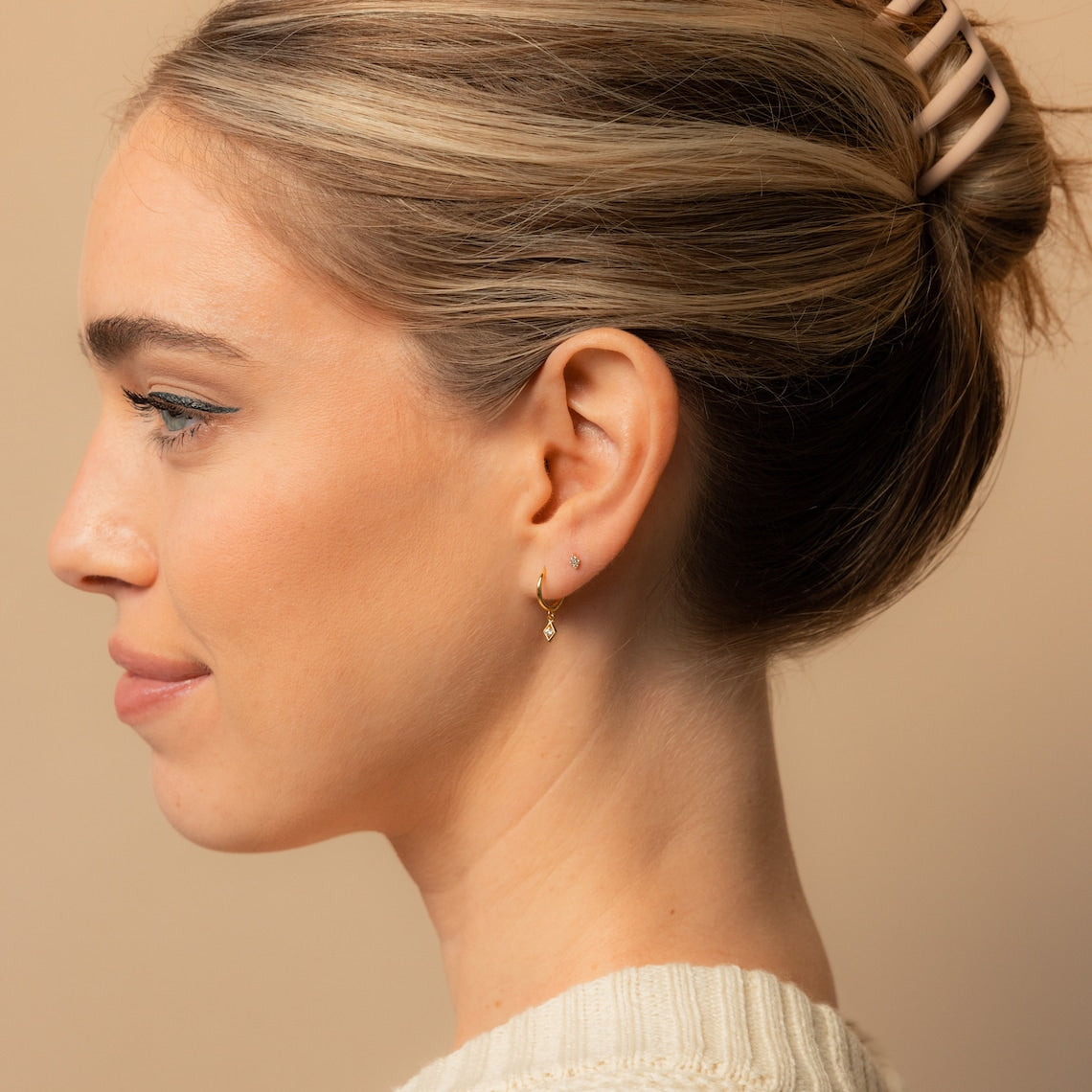 Pendientes colgantes - Pendientes delicados con diamantes